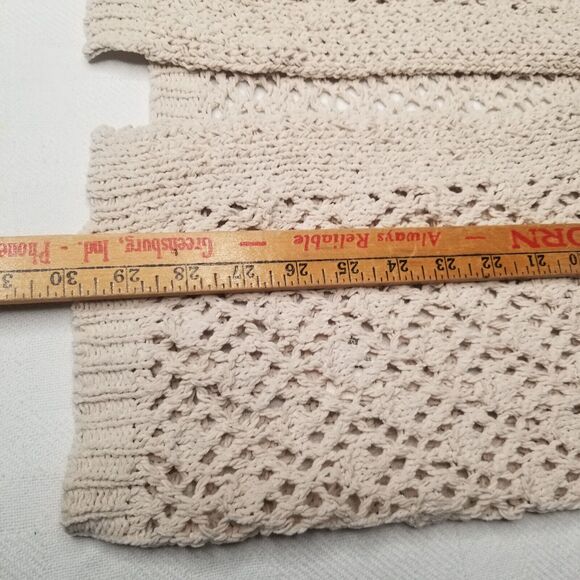 Moon & Madison Cream Crochet Open Knit Cardigan Small Boho Lagenlook Hippie - Picture 7 of 8